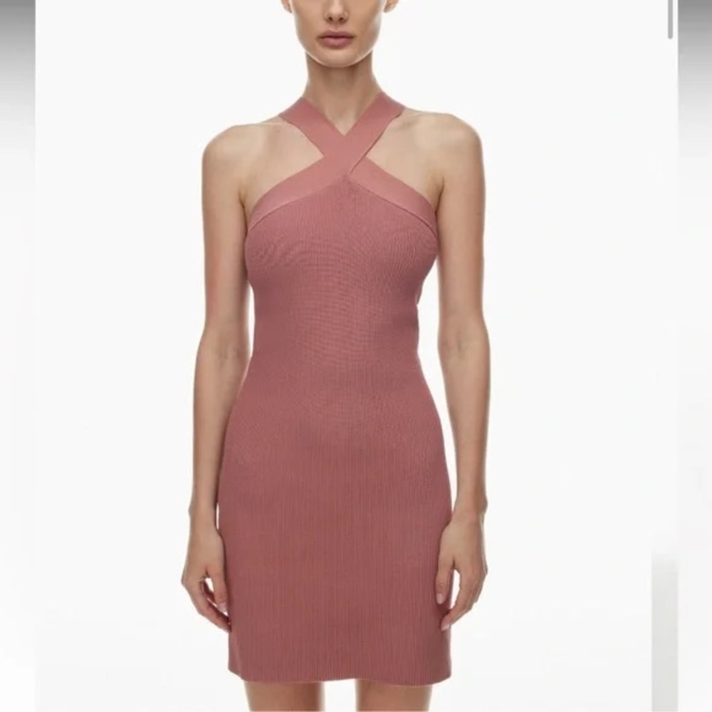 Aritzia Babaton Sculpt Knit Criss Cross Dress- Size Small